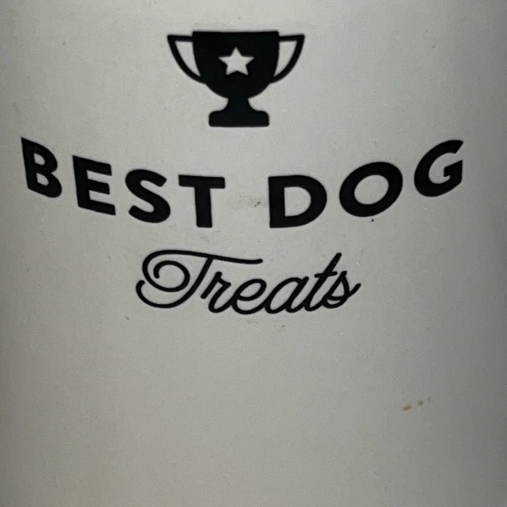 “BEST DOG Treats”-ceramic dog treat canister w/gasket for super fresh treats